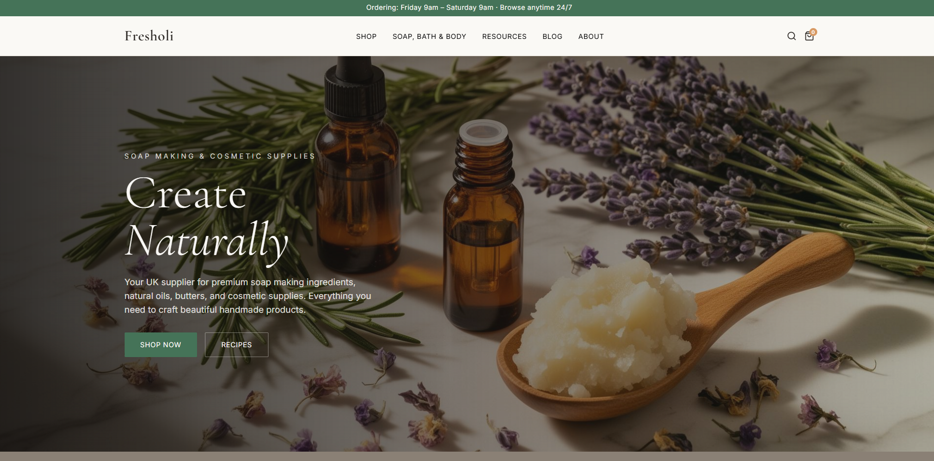 Fresholi — soap making & cosmetic supplies.